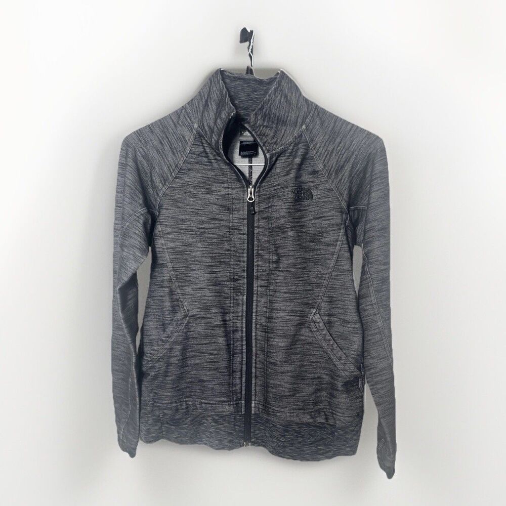 The North Face Women’s Gray Full Zip Outdoor Jacket Thumbholes Slim Fit Layer M